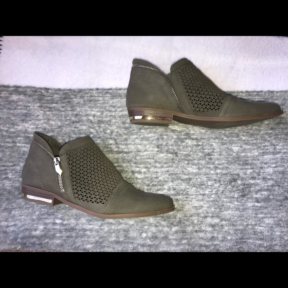 Olive green Fergie booties